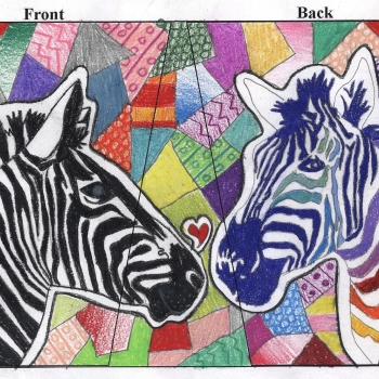 Painting of zebras