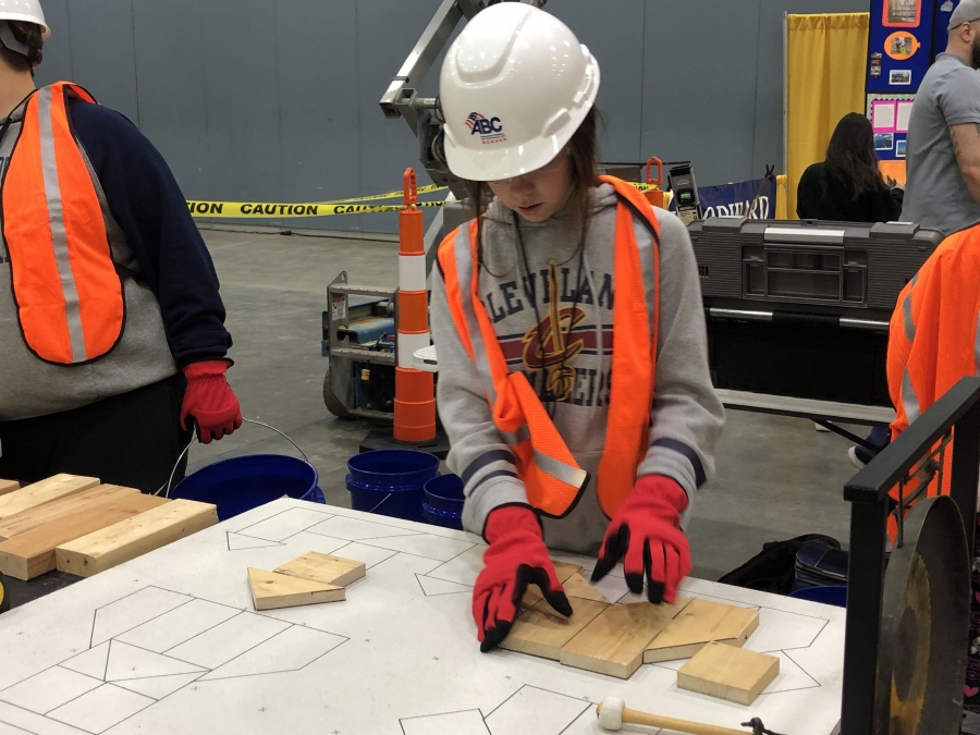 student in hard hat