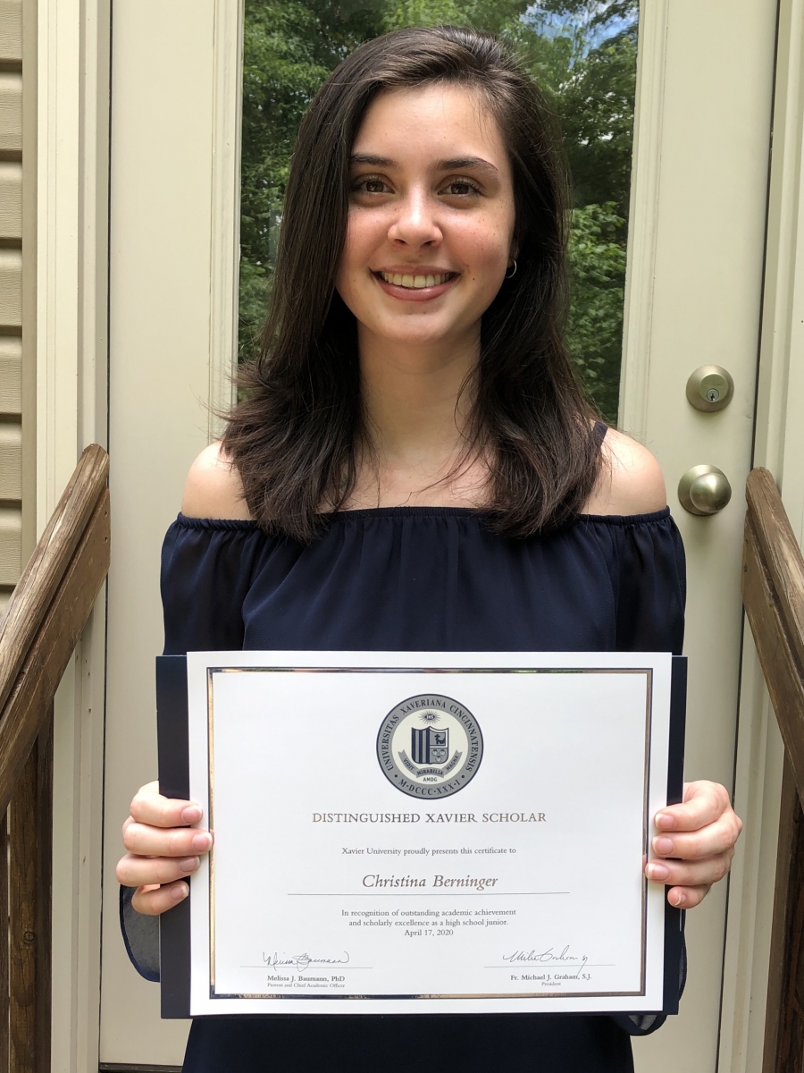 Distinguished Xavier Scholar Certificate