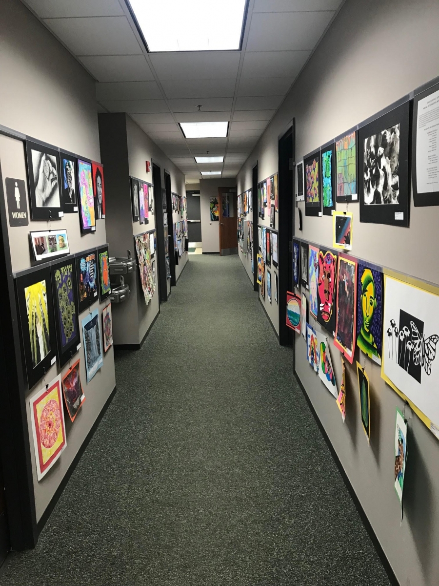 Hallway with pictures